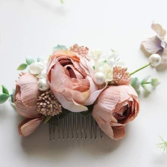 Rose HAIR-COMB Blush Pink Bridal Wedding Event FI… - Picture 1 of 4
